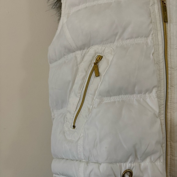 White/Cream South Pole Puffer Vest - Picture 6 of 12